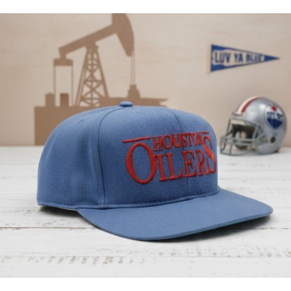 Vtg Houston Oilers Snapback Hat ANNCO Professional Model 100% Wool Script NFL